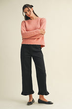 Ruffle Hem Crop Pants in Black (REG)