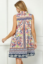 Placement Print Shirt Dress in Navy (REG)