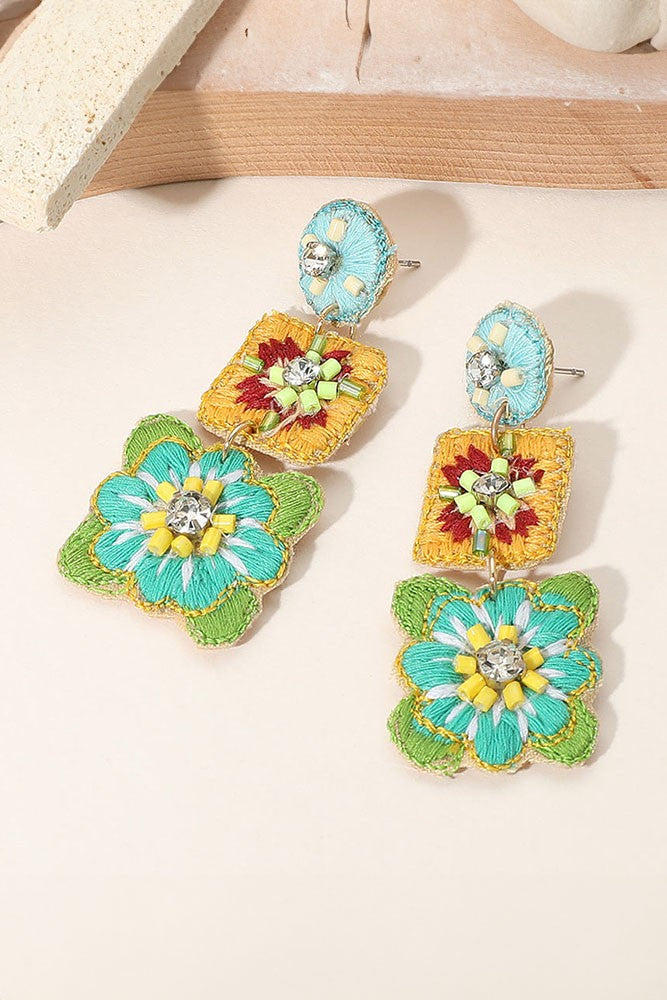 Boho Embroidered Earrings
