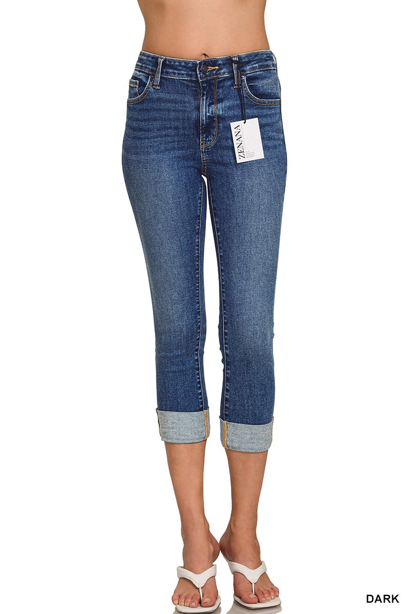 Zenana Cuffed Skinny Crop Jeans DTP-1991 (REG)