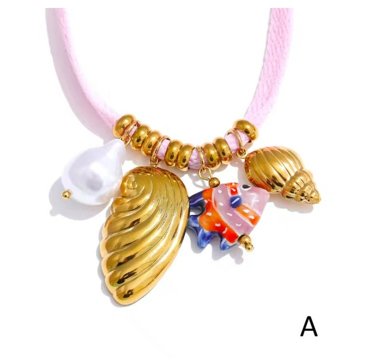 Shoe Lace Charm Necklace