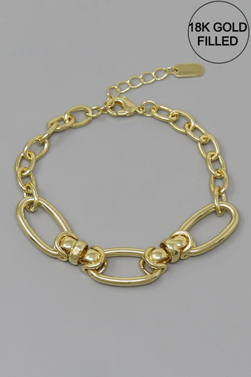 18K Mixed Size Link Bracelet