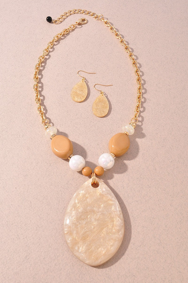 Marble Teardrop Necklace
