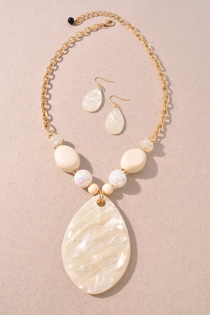 Marble Teardrop Necklace