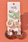 Acrylic Earth Tone Earring Set