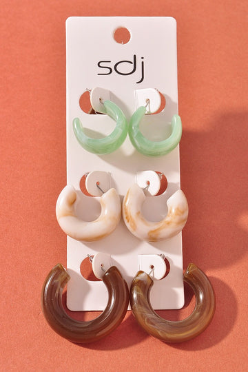 Acrylic Earth Tone Earring Set