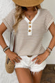 Summer Chic Striped Top in Apricot (REG/PLUS)