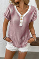 Summer Chic Striped Top in Burgundy (REG/PLUS)