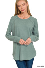Mini Waffle Long Sleeve Top in Ash Jade (REG)