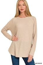 Classic Waffle Knit Top in Sand Beige (REG)