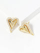 18K Dipped CZ Border Heart Earrings