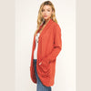 Soft Wrap Open Cardigan in Rust (REG)