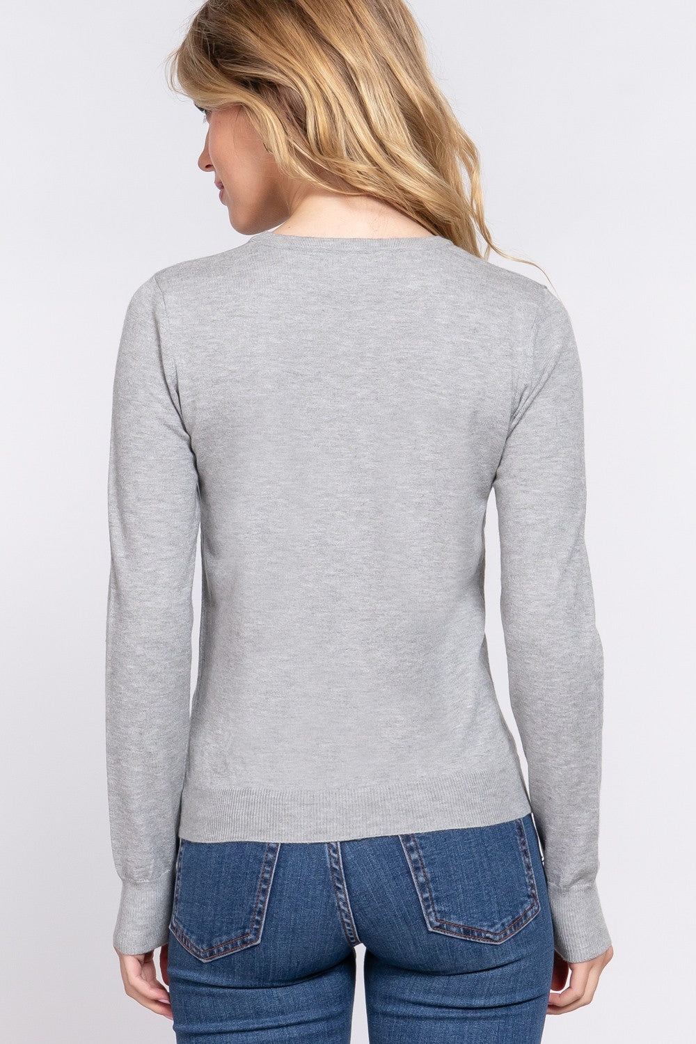 Basic Lightweight Sweater in H Grey (REG)