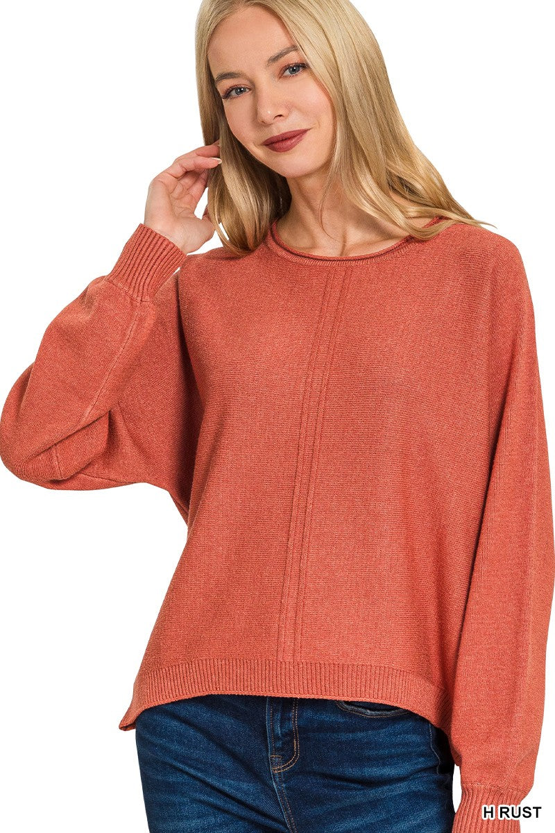 Front Seam Sweater in Rust (REG)