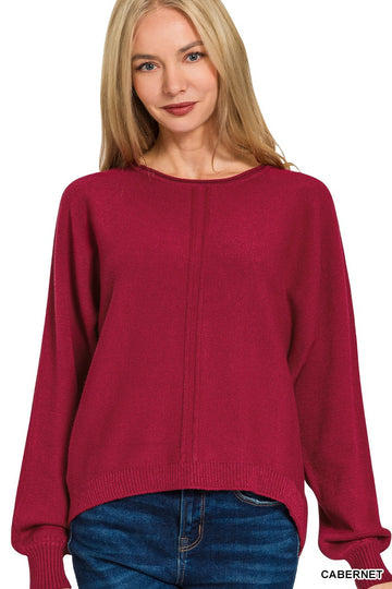 Front Seam Sweater in Cabernet (REG)
