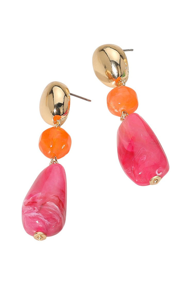 Marbled Resin Dangle Earrings