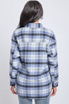 Cool Weather Flannel Shacket in Blue (REG)