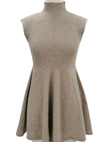 Sleeveless Mini Sweater Dress in Taupe (REG)