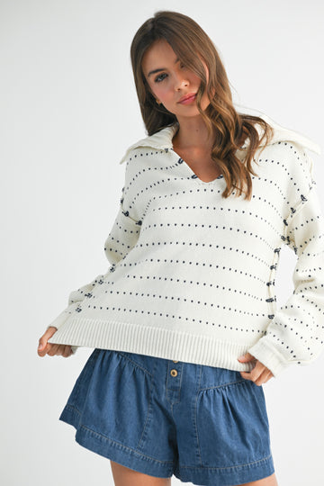 Cozy Dot Pullover Top (REG)