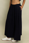 Neoprene Wide Leg Pants in Navy (REG)