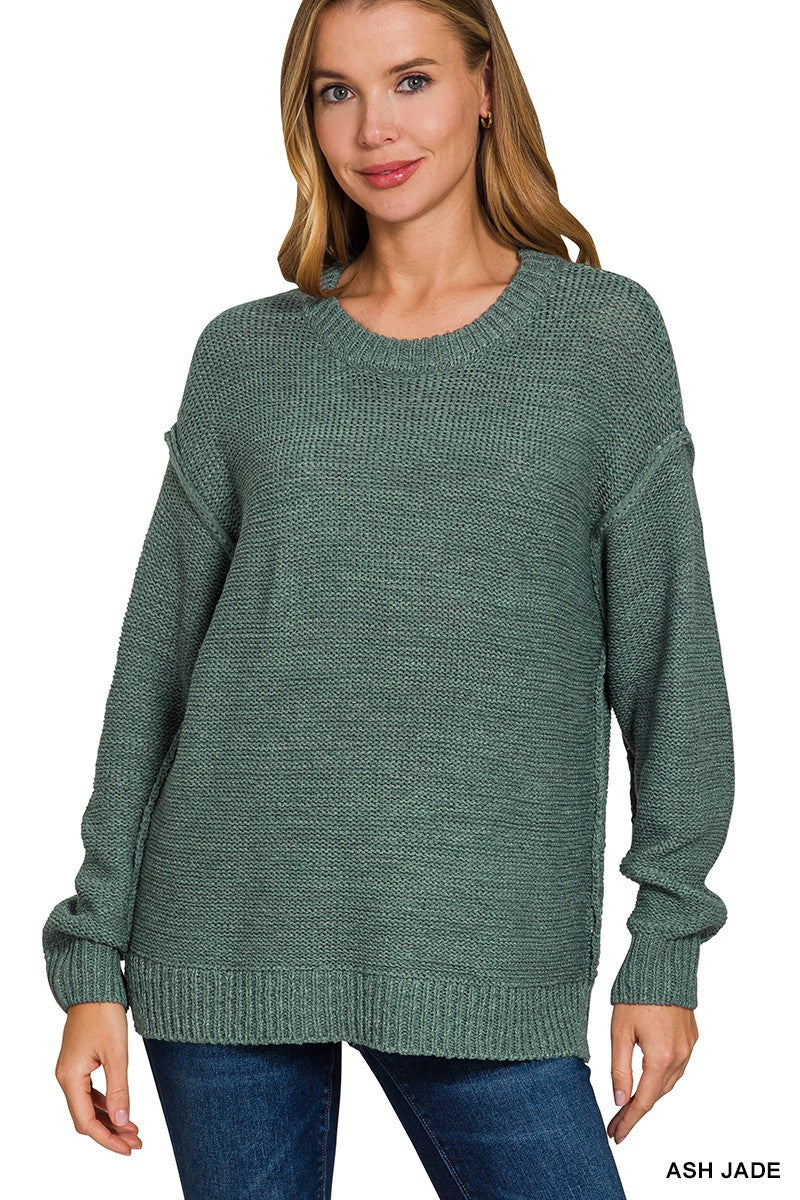 Exposed Seam Sweater in Ash Jade (REG)