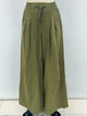 Pleated Wide Leg Pants in Olive (REG)