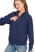 Half Zip Fleece Top in Dk Navy (REG)