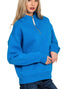 Half Zip Fleece Top in Ocean Blue (PLUS)