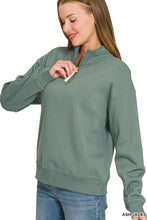 Half Zip Fleece Top in Ash Jade (REG)