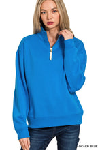 Half Zip Fleece Top in Ocean Blue (PLUS)