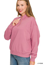 Half Zip Fleece Top in Lt Rose (REG)