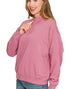 Half Zip Fleece Top in Lt Rose (REG)