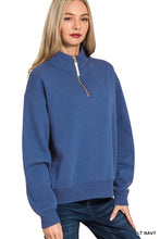 Half Zip Fleece Top in Lt Navy (REG)