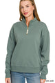 Half Zip Fleece Top in Ash Jade (REG)