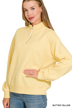 Half Zip Fleece Top in Butter (REG/PLUS)