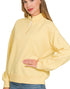 Half Zip Fleece Top in Butter (REG/PLUS)
