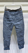 Washed Jogger Pants w/ Leopard Belt in Navy (REG)