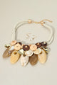 Marble and Wood Statement Necklace