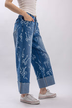 Ribbon Print Cuffed Jeans (REG)