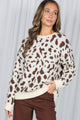 Bold Animal Print Sweater in Brown (REG)