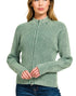 Two Tone Zip Up Sweater in Green (REG)