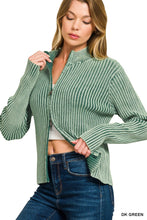 Two Tone Zip Up Sweater in Green (REG)
