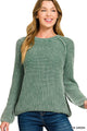 Stone Washed Sweater in Dk Green (REG)