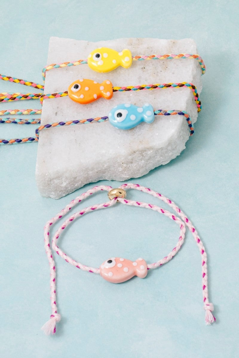 Ceramic Fish Braided Bracelet