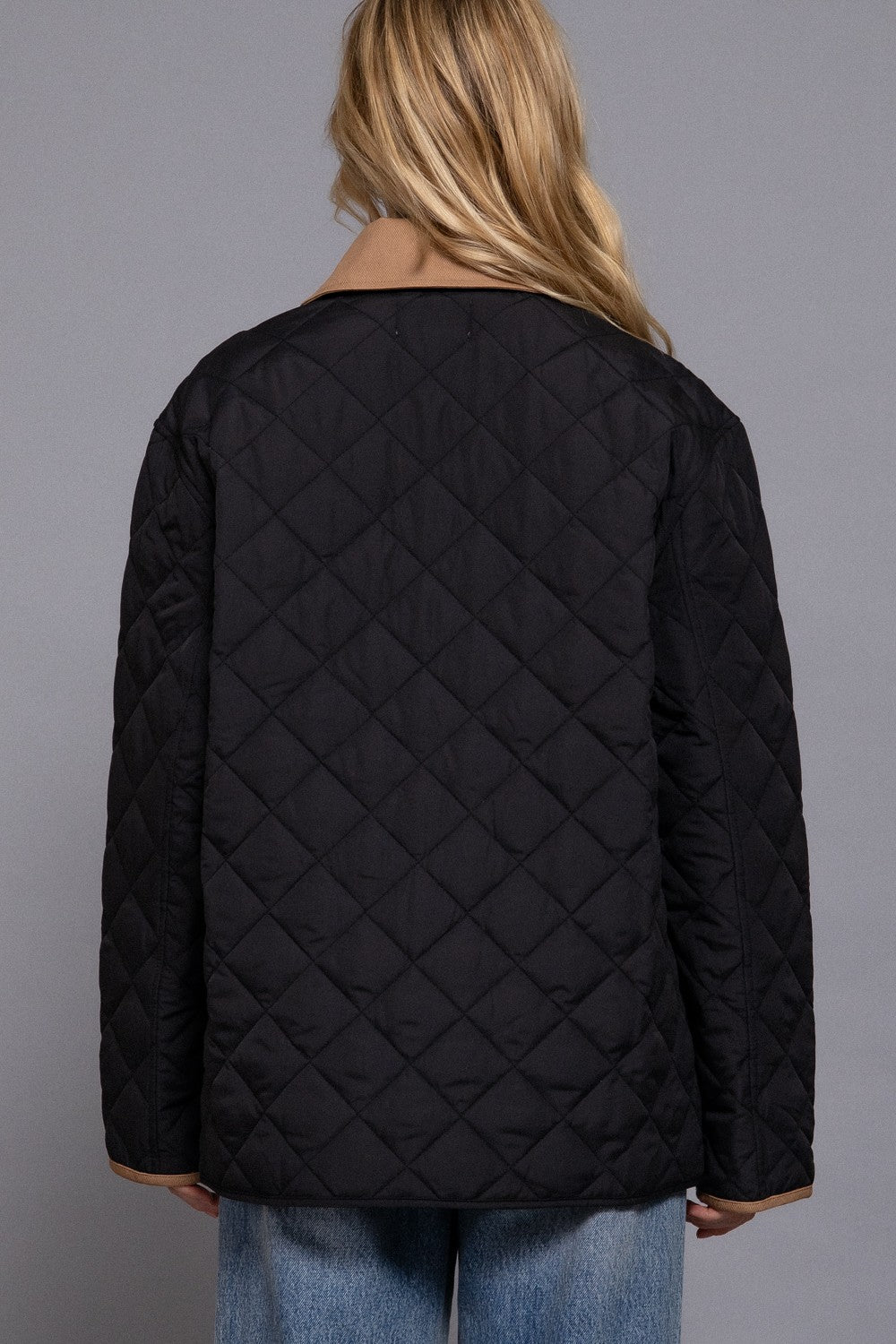 Quilted Work Jacket in Black (REG)