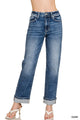 Zenana Cuffed Straight Jeans DTP-9592 (REG)