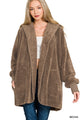 Hooded Faux Fur Jacket in Mocha (REG)