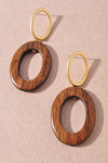 Wood Oval Earrings