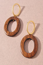 Wood Oval Earrings