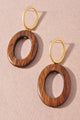 Wood Oval Earrings
